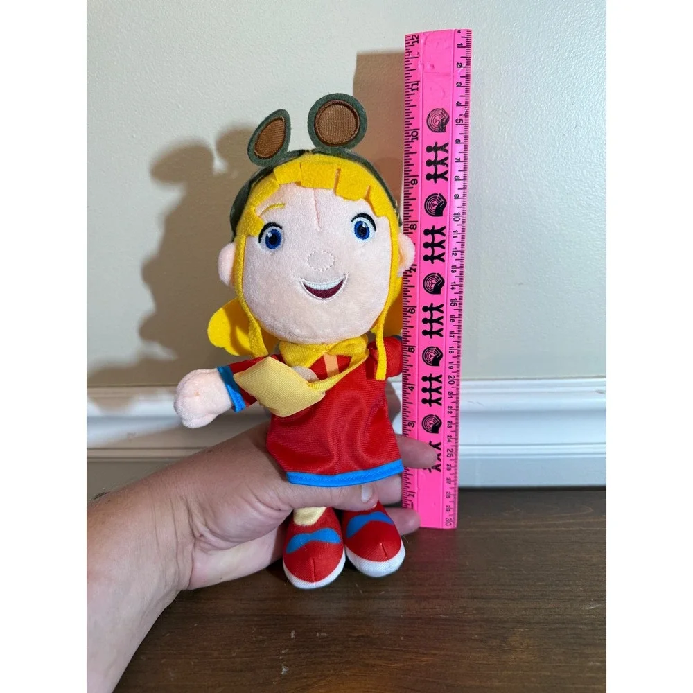 Turkish Airlines High Five Plush Doll Blonde Girl Red Dress Goggles 8.5 Inch